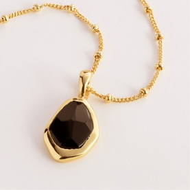 Black Onyx Stepping Stone Pendant Necklace
