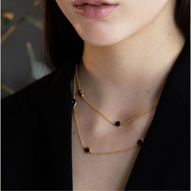 Black Onyx Stepping Stone Necklace