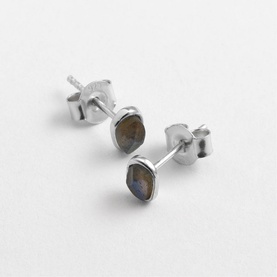 Labradorite Stepping Stone Stud Earrings