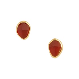 Garnet Stepping Stone Stud Earrings
