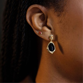 Garnet Stepping Stone Stud Earrings