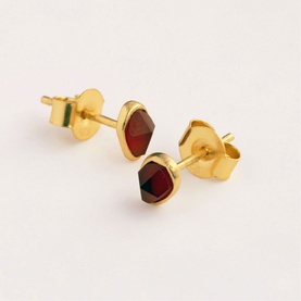 Garnet Stepping Stone Stud Earrings