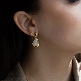 Moonstone Large Stepping Stone Earrings
