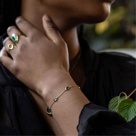 Green Tourmaline Stepping Stone Bracelet