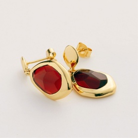 Garnet Large Stepping Stone Earrings