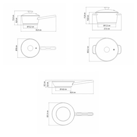 Stainless Steel Cookware Three-Piece Set