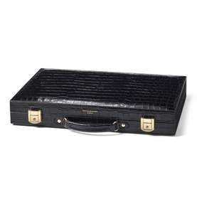17inch Croc-Embossed Backgammon Set