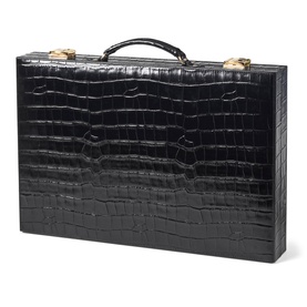 17inch Croc-Embossed Backgammon Set