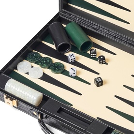 17inch Croc-Embossed Backgammon Set