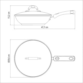 Stainless Steel Wok with Glass Lid 28cm