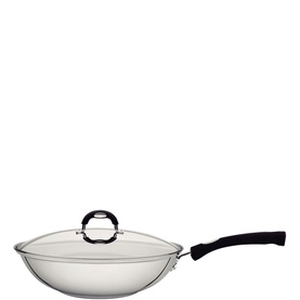 Stainless Steel Wok with Glass Lid 28cm