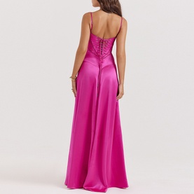 Anabella Lace-Up Flared Gown
