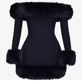 Keilani Faux-Fur Trim Mini Dress
