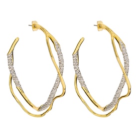 Intertwined Pav&eacute; Hoop Earrings