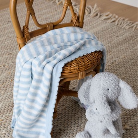 Blue Stripe Cotton Baby Blanket