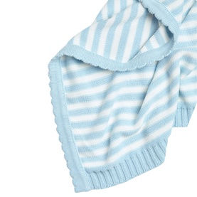 Blue Stripe Cotton Baby Blanket