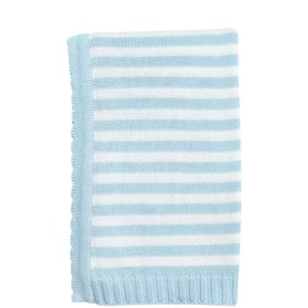 Blue Stripe Cotton Baby Blanket