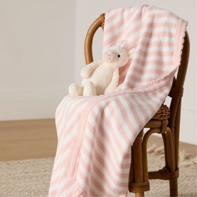 Pink Stripe Cotton Baby Blanket