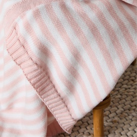 Pink Stripe Cotton Baby Blanket