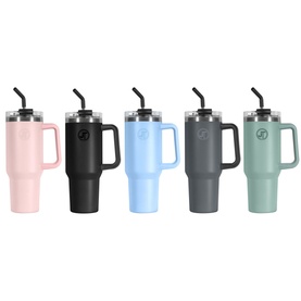 Double Wall Vacuum Mug with Side Handle 40oz