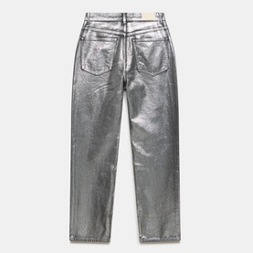 High-Rise Coated Straight Leg Jeans