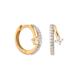 Pav&eacute; Crystal Illusion Huggie Earrings