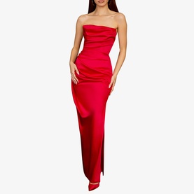 Adrienne Satin Strapless Corset Gown