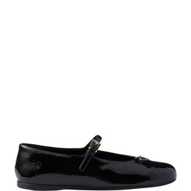 Patent Leather Logo Ballerina Flats