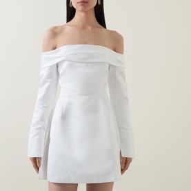 The Ultimate Muse Satin Bardot Mini Dress