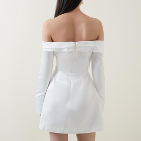 The Ultimate Muse Satin Bardot Mini Dress