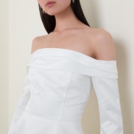 The Ultimate Muse Satin Bardot Mini Dress