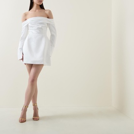 The Ultimate Muse Satin Bardot Mini Dress