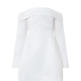 The Ultimate Muse Satin Bardot Mini Dress
