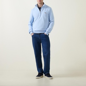 Zebra Patch Half-Zip Sweatshirt