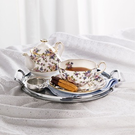 English Chintz Tea for One Teapot, Cup & Saucer Three-Piece Set