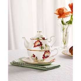 Poppy Tea for One Teapot, Cup & Saucer Three-Piece Set