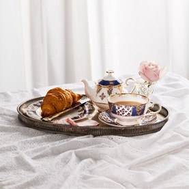 Regency Blue Tea for One Teapot, Cup & Saucer Three-Piece Set