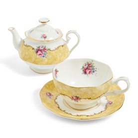 Bouquet Tea for One Teapot, Cup & Saucer Three-Piece Set