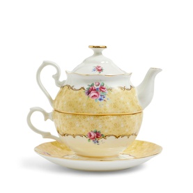 Bouquet Tea for One Teapot, Cup & Saucer Three-Piece Set