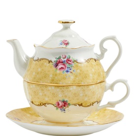 Bouquet Tea for One Teapot, Cup & Saucer Three-Piece Set