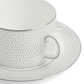 Gio Platinum Teacup & Saucer Two-Piece Set