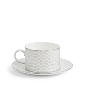 Gio Platinum Teacup & Saucer Two-Piece Set