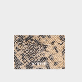 Snake Print Leather Cardholder