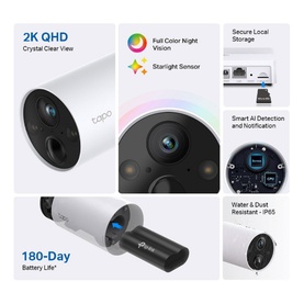 Tapo Smart Wire-Free Security Camera System 2K QHD