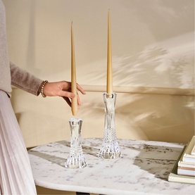 Lismore Diamond Candlestick Holders Set of Two 25cm