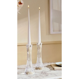 Lismore Diamond Candlestick Holders Set of Two 25cm