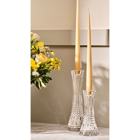 Lismore Diamond Candlestick Holders Set of Two 17cm