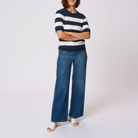 Lizza Striped Knit Top