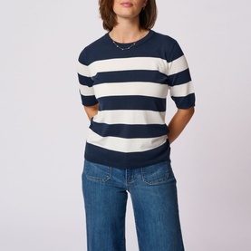 Lizza Striped Knit Top