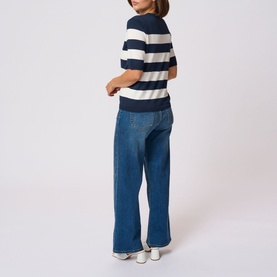 Lizza Striped Knit Top